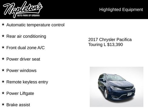 Used 2017 Chrysler Pacifica Touring-L w/ Tire & Wheel Group FWD image 4