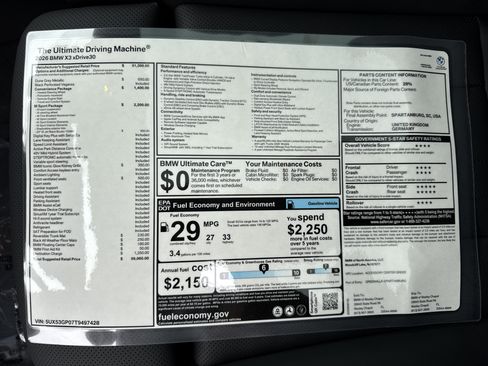 New 2026 BMW X3 xDrive30i w/ M Sport Package AWD/4WD image 26
