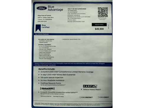 Certified 2023 Ford F150 Tremor w/ Trailer Tow Package AWD/4WD image 24
