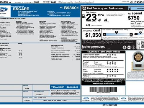 Used 2016 Ford Escape Titanium AWD/4WD image 38