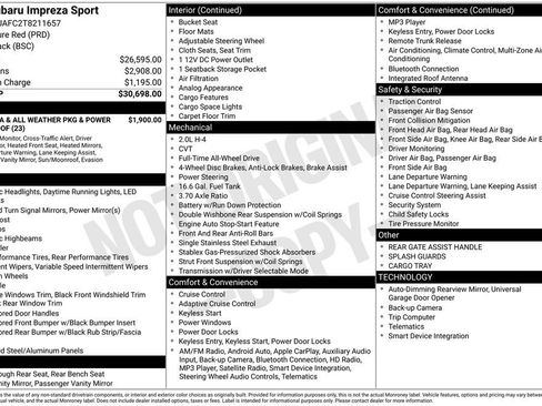 New 2026 Subaru Impreza 2.0i Sport image 2