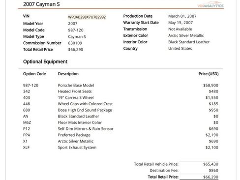 Used 2007 Porsche Cayman S RWD image 2