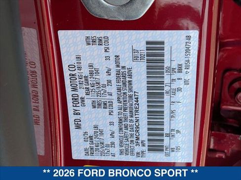 New 2026 Ford Bronco Sport Outer Banks w/ Sasquatch Outer Banks Package image 22