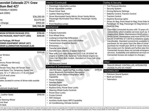 Used 2018 Chevrolet Colorado Z71 w/ LPO, Premium Interior Package AWD/4WD image 24