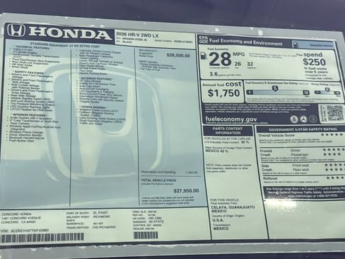 New 2026 Honda HR-V LX image 34