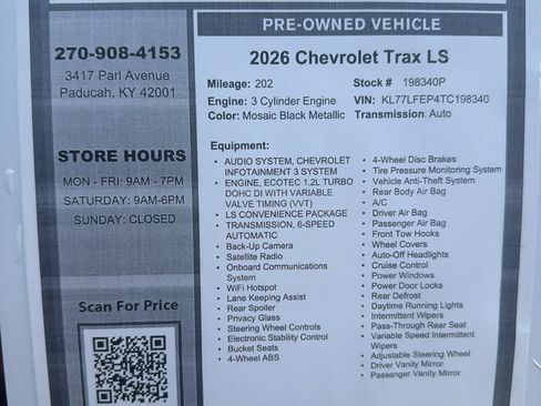 Used 2026 Chevrolet Trax LS w/ LS Convenience Package FWD image 28