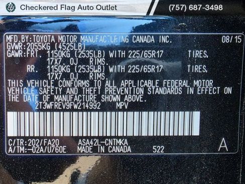 Used 2015 Toyota RAV4 XLE FWD image 21