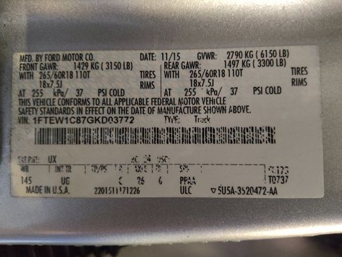 Used 2016 Ford F150 XLT w/ Equipment Group 302A Luxury image 33