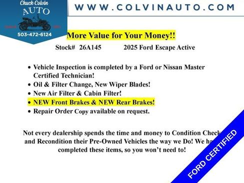 Certified 2025 Ford Escape Active AWD/4WD image 2