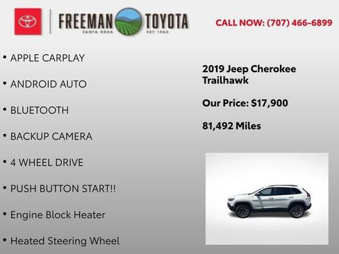Used 2019 Jeep Cherokee Trailhawk w/ Cold Weather Group AWD/4WD image 9