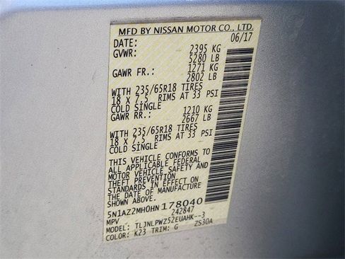 Used 2017 Nissan Murano S w/ Navigation Package image 27