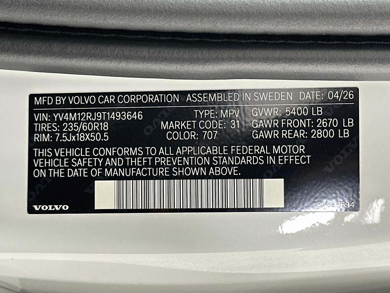 New 2026 Volvo XC60 B5 Core w/ Climate Package PRO AWD/4WD image 30