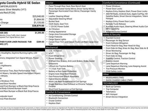 Used 2024 Toyota Corolla SE w/ SE Package FWD image 2