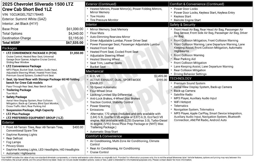 Used 2025 Chevrolet Silverado 1500 LTZ w/ LTZ Convenience Package II AWD/4WD image 51