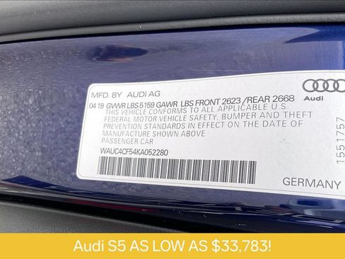Used 2019 Audi S5 Prestige w/ S Sport Package AWD/4WD image 35