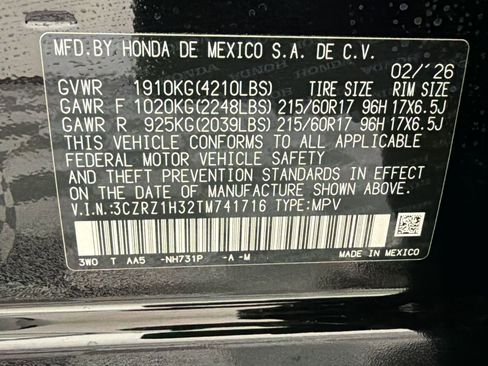 New 2026 Honda HR-V LX image 20