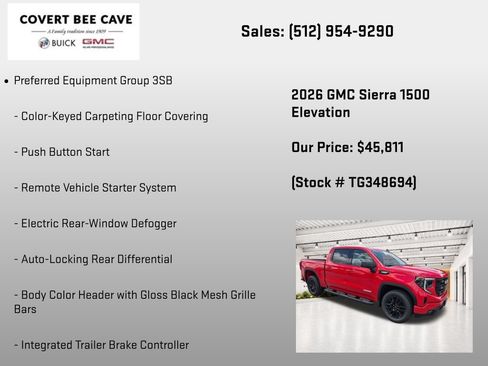 New 2026 GMC Sierra 1500 Elevation w/ Elevation Select Package RWD image 13