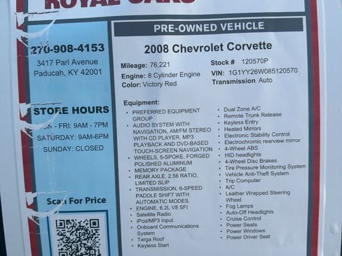 Used 2008 Chevrolet Corvette Coupe w/ Preferred Equipment Group RWD image 21