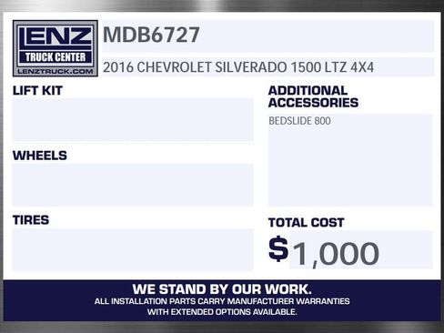 Used 2016 Chevrolet Silverado 1500 LTZ w/ Sport Package AWD/4WD image 2