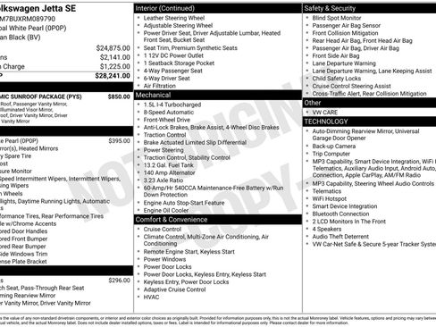 Used 2024 Volkswagen Jetta SE w/ Panoramic Sunroof Package FWD image 3