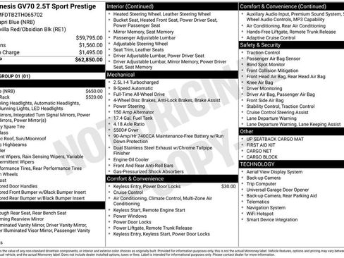 New 2026 Genesis GV70 2.5T Sport Prestige AWD/4WD image 2