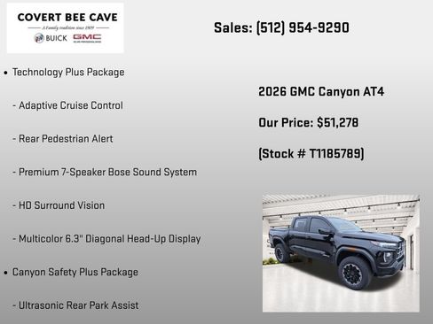 New 2026 GMC Canyon AT4 w/ Technology Plus Package AWD/4WD image 31