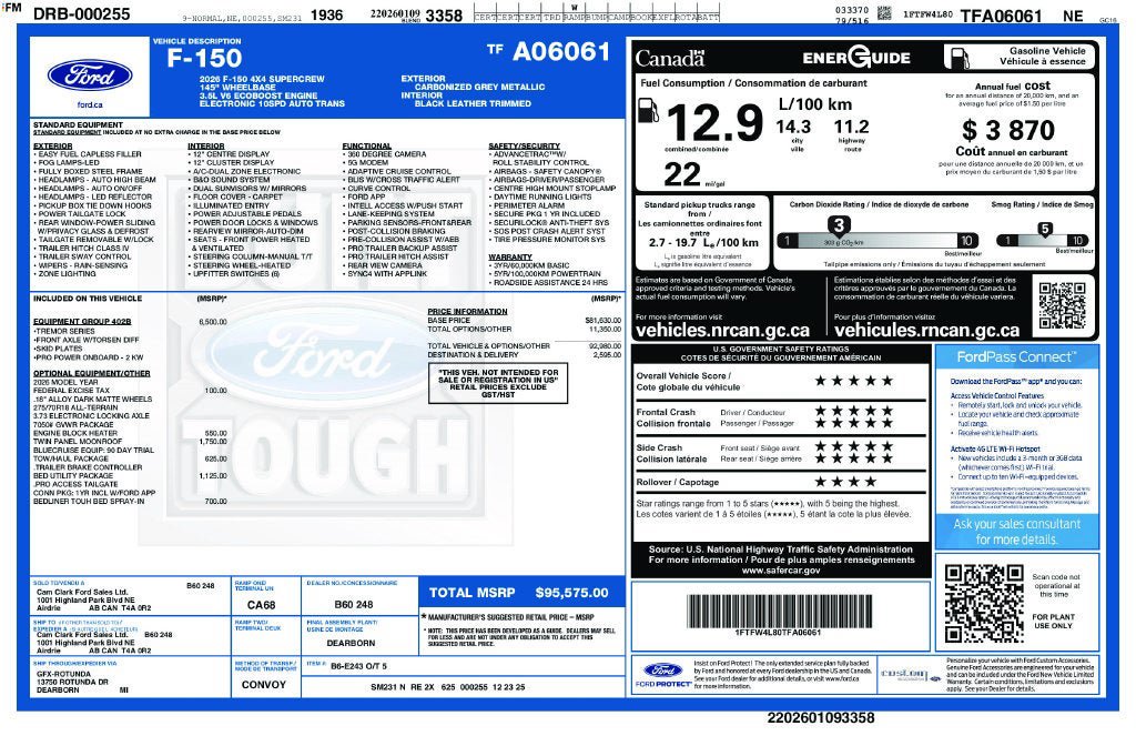 Used 2026 Ford F150 Tremor w/ Equipment Group 402B MID AWD/4WD image 3