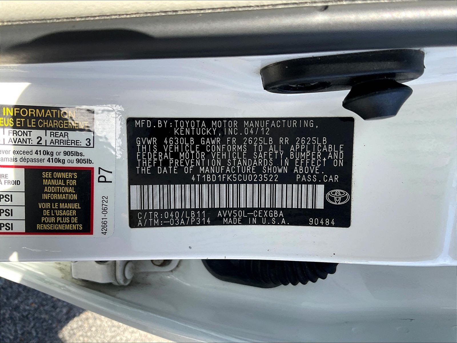 Used 2012 Toyota Camry XLE w/ Leather Pkg FWD image 19