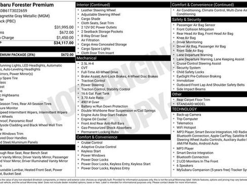 Certified 2026 Subaru Forester Premium w/ Base/Premium Package AWD/4WD image 34
