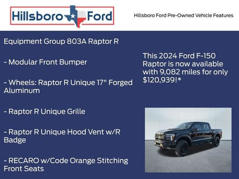 Used 2024 Ford F150 Raptor w/ Equipment Group 803A Raptor R image 7