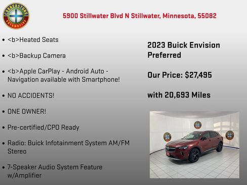 Used 2023 Buick Envision Preferred w/ Sport Touring Package image 10