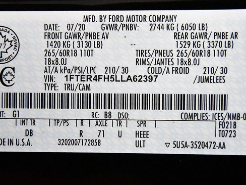 Used 2020 Ford Ranger Lariat w/ Equipment Group 501A Mid image 17