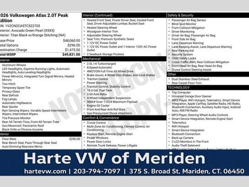 Certified 2026 Volkswagen Atlas Peak Edition AWD/4WD image 1