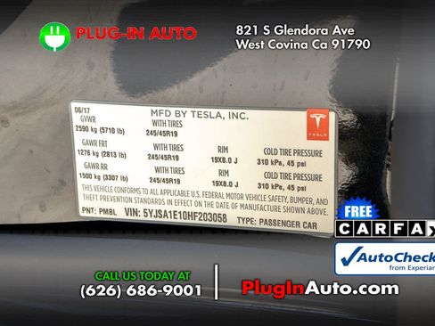 Used 2017 Tesla Model S 75 RWD image 8