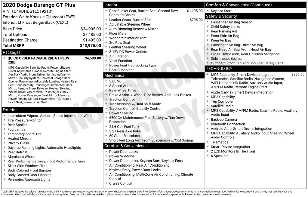 Used 2020 Dodge Durango GT RWD image 44
