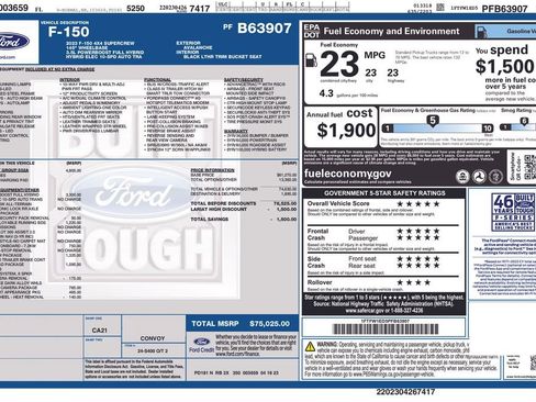 Certified 2023 Ford F150 Lariat w/ Equipment Group 502A High image 6