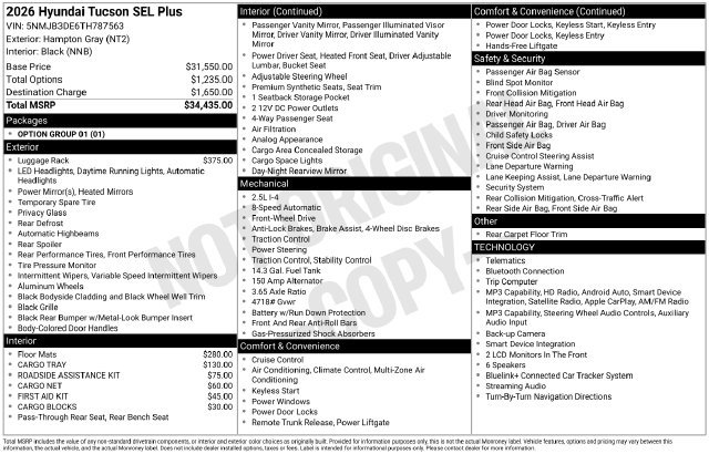 New 2026 Hyundai Tucson SEL Plus FWD image 42
