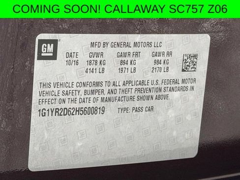 Used 2017 Chevrolet Corvette Z06 RWD image 26