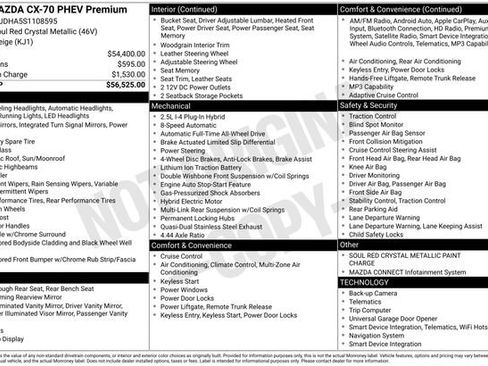 Certified 2025 MAZDA CX-70 Plug-In Hybrid w/ Premium Pkg image 53