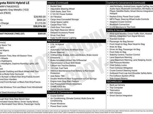 Used 2021 Toyota RAV4 LE w/ Carpet Mat Package (TMS) image 39