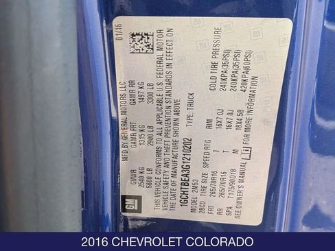 Used 2016 Chevrolet Colorado W/T w/ WT Convenience Package AWD/4WD image 28
