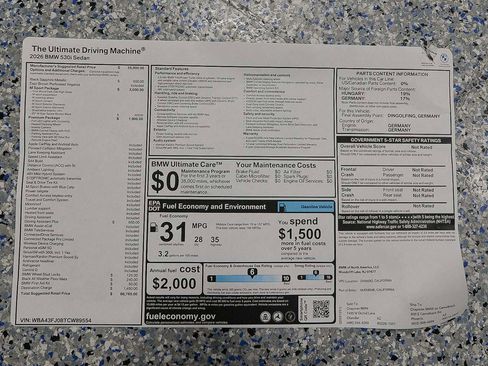 New 2026 BMW 530i w/ M Sport Package image 16