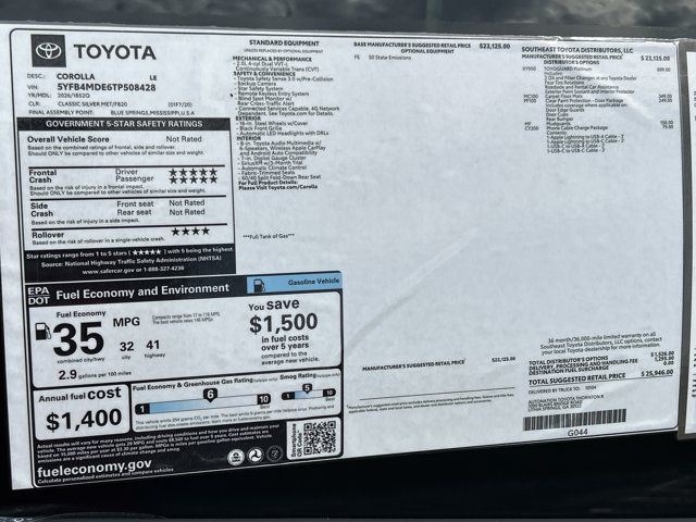 New 2026 Toyota Corolla LE FWD image 20