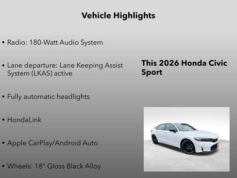 New 2026 Honda Civic Sport image 5