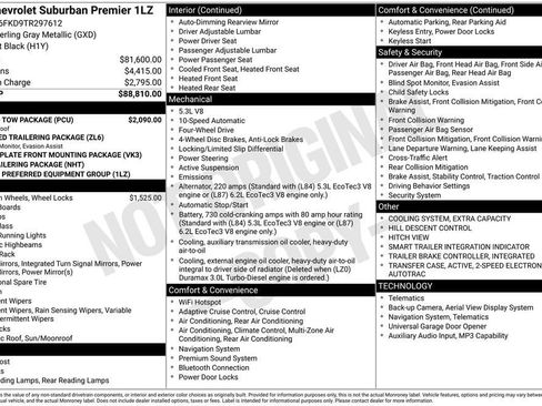 New 2026 Chevrolet Suburban Premier w/ Sun And Tow Package AWD/4WD image 28