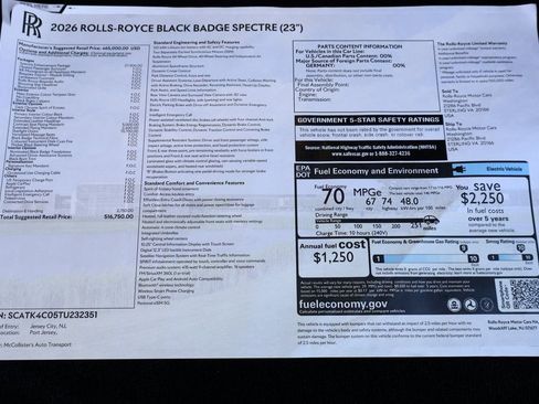 New 2026 Rolls-Royce Spectre Black Badge image 22