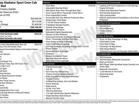 Used 2020 Jeep Gladiator Sport w/ Trailer Tow Package AWD/4WD image 2