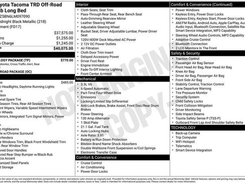 Used 2020 Toyota Tacoma TRD Off-Road w/ Technology Package image 2