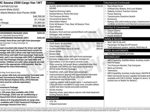 Used 2024 GMC Savana 2500 w/ Driver Convenience Package RWD image 11