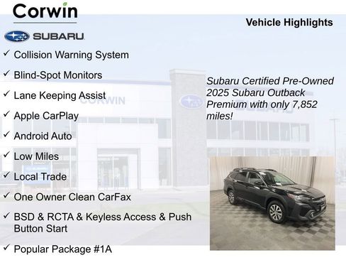 Used 2025 Subaru Outback Premium w/ Popular Package #1A image 9